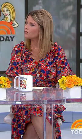 Jenna's orange floral midi dress on Today