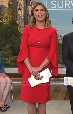 Jenna's red flutter sleeve dress on Today