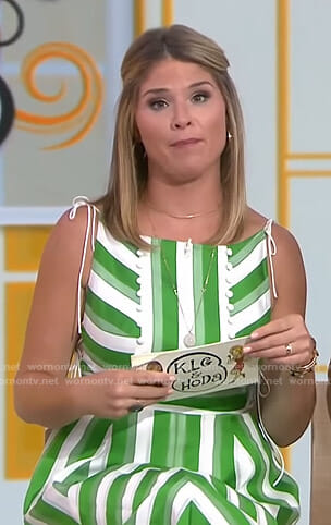 Jenna's white and green striped dress on Today