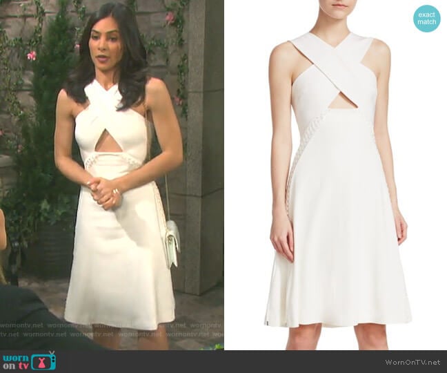 Lace-Up Cutout Dress by Jonathan Simkhai worn by Gabi Hernandez (Camila Banus) on Days of our Lives