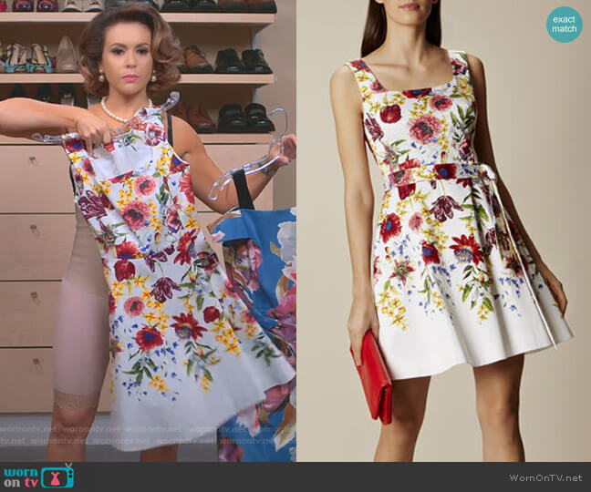 Floral A-Line Dress by Karen Millen worn by Coralee Armstrong (Alyssa Milano) on Insatiable