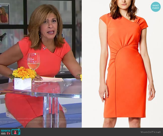 Gathered Dress by Karen Millen worn by Hoda Kotb on Today