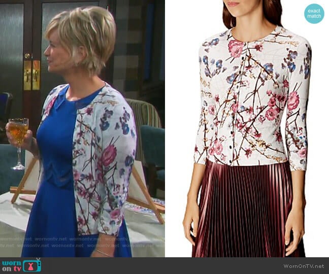 Sakura Cardigan by Karen Millen worn by Kayla Brady (Mary Beth Evans) on Days of our Lives