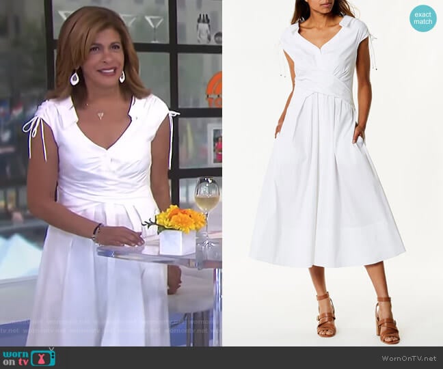 WornOnTV: Hoda’s white wrap waist shirtdress on Today | Hoda Kotb ...