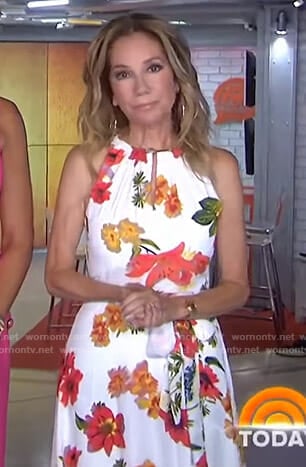 Kathie's white floral keyhole dress on Today