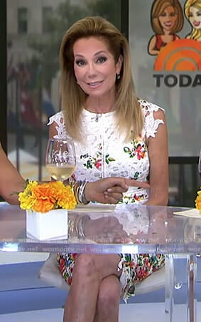 Kathie's white floral lace dress on Today