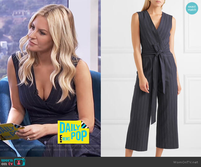 Joslyn Linen Striped Jumpsuit by L'Agence worn by Morgan Stewart on E! News