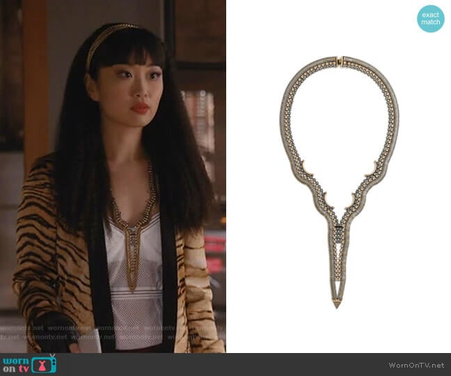 Hudson Necklace by Lionette by Noa Sade worn by Monica (Alice Lee) on Take Two