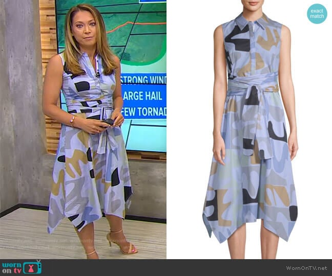 Cordelia Dress by Lafayette 148 New York worn by Ginger Zee on Good Morning America