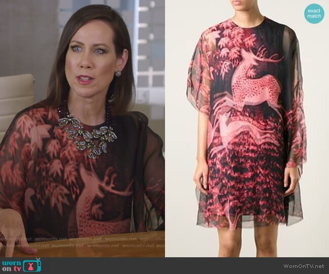 Deer Print Sheer Dress by Lanvin worn by Diana Trout (Miriam Shor) on Younger