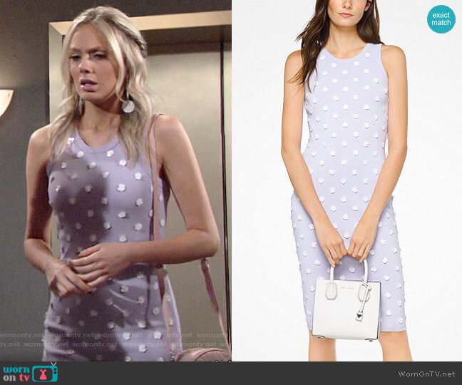 MICHAEL Michael Kors Floral Embellished Stretch-Viscose Dress worn by Abby Newman (Melissa Ordway) on The Young and the Restless