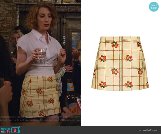 Floral Grid Mini Skirt by Miu Miu worn by Lauren (Molly Bernard) on Younger