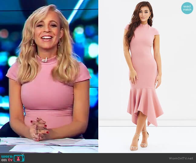 The Pendulum Dress by Mossman worn by Carrie Bickmore on The Project