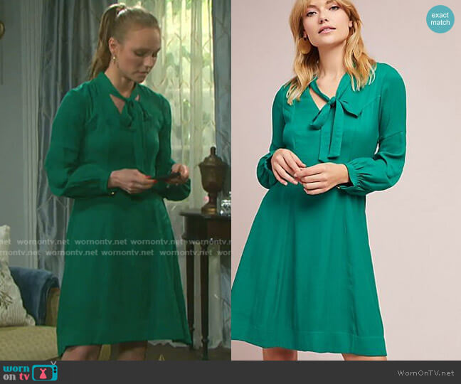 WornOnTV: Abigail’s green tie neck dress on Days of our Lives | Kate ...