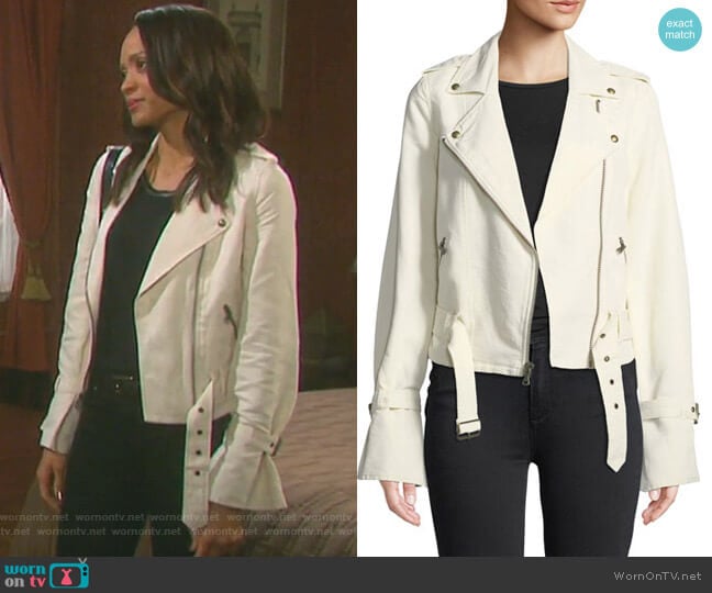 Rhoda Moto Jacket by Paige worn by Lani Price (Sal Stowers) on Days of our Lives