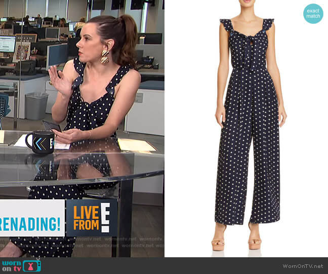 Polka Dot Wide-Leg Jumpsuit by Lucy Paris worn by Melanie Bromley on E! News