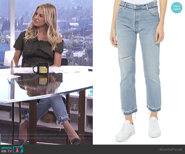 Stove Pipe Released Hem Jeans by Re/Done worn by Morgan Stewart on E! News