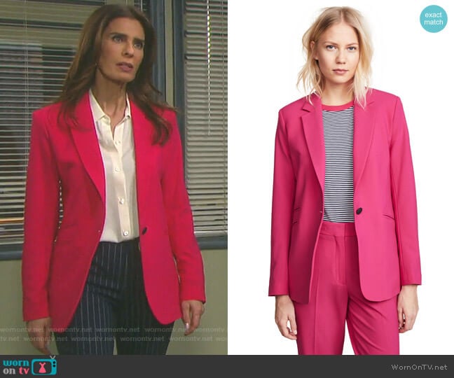 WornOnTV: Hope’s tie cuff shirt and pink blazer on Days of our Lives ...