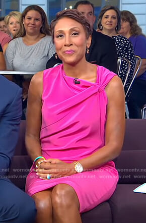 Robin’s pink sleeveless dress on Good Morning America