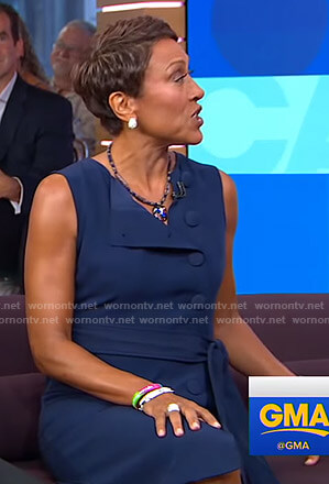 Robin’s blue button front dress on Good Morning America