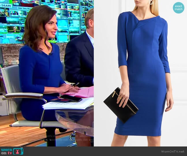 WornOnTV: Bianna’s blue folded neck dress on CBS This Morning | Bianna ...