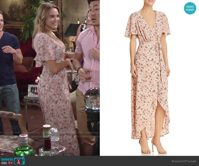 Show Me Your Mumu Marianne Maxi Wrap Dress worn by Summer Newman (Hunter King) on The Young and the Restless