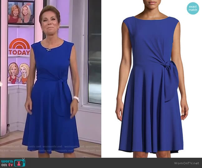 Bow-Front Sleeveless Crepe Dress by Tahari ASL worn by Kathie Lee Gifford on Today