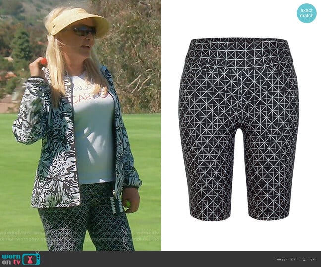 Muligan Gold Shorts by Tail worn by Shannon Beador on The Real Housewives of Orange County