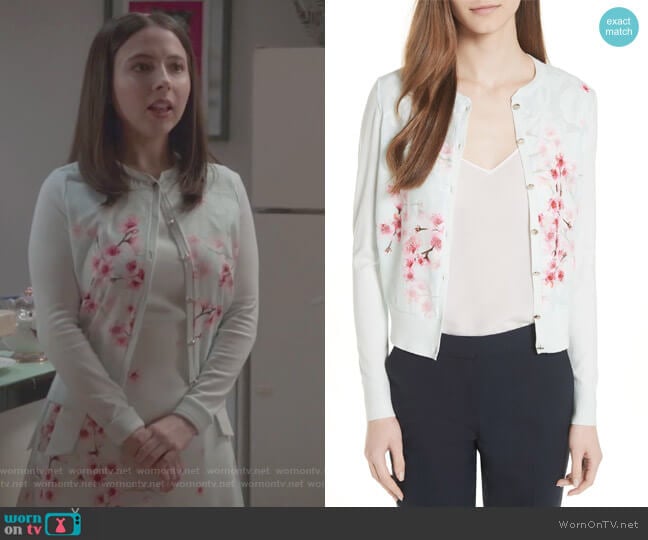 Blossom Woven Front Cardigan by Ted Baker worn by Esther Povitsky (Esther Povitsky) on Alone Together