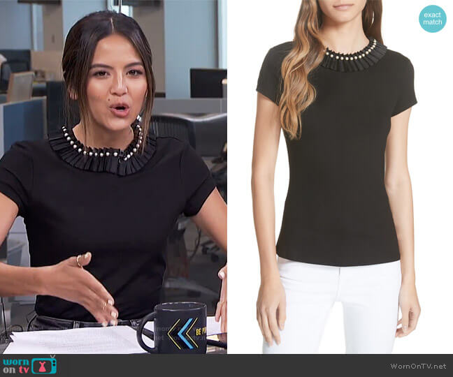 Nickita Imitation Pearl Neck Top by Ted Baker worn by Erin Lim on E! News