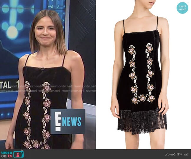 Embroidered Velvet Dress by The Kooples worn by Erin Lim on E! News