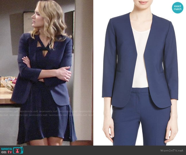 Theory Lindrayia Blazer worn by Summer Newman (Hunter King) on The Young and the Restless