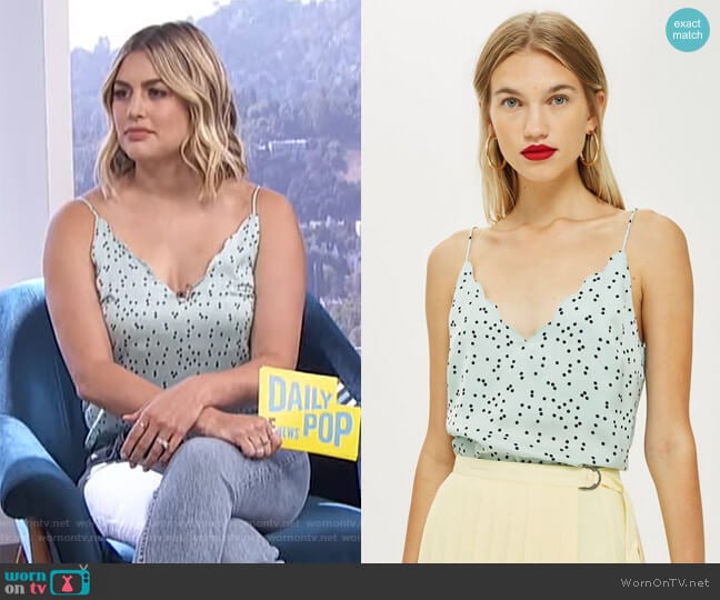 Spot Print Cami Top by Topshop worn by Carissa Loethen Culiner on E! News