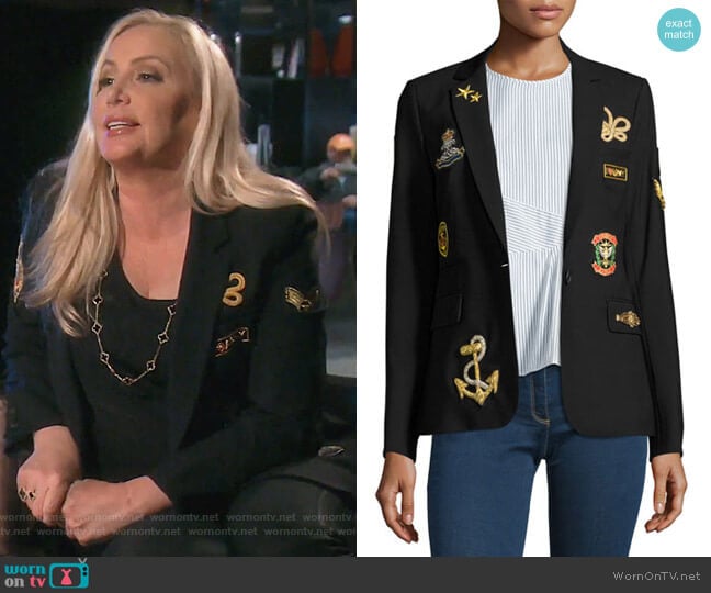 Classic Patch Jacket by Veronica Beard worn by Shannon Beador on The Real Housewives of Orange County