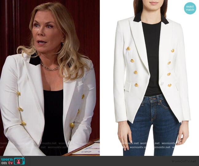 Veronica Beard Jack Blazer worn by Brooke Logan (Katherine Kelly Lang) on The Bold and the Beautiful