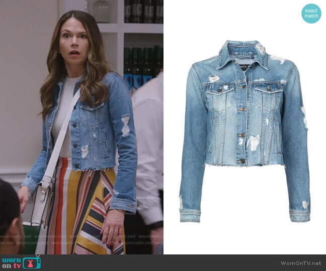 ropped Denim Jacket by Veronica Beard worn by Liza Miller (Sutton Foster) on Younger