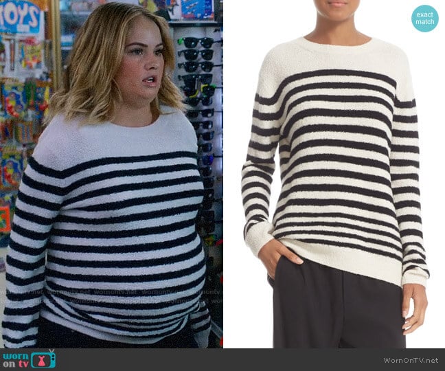 Vince Engineered Stripe Wool Blend Pullover worn by Patty Bladell (Debby Ryan) on Insatiable