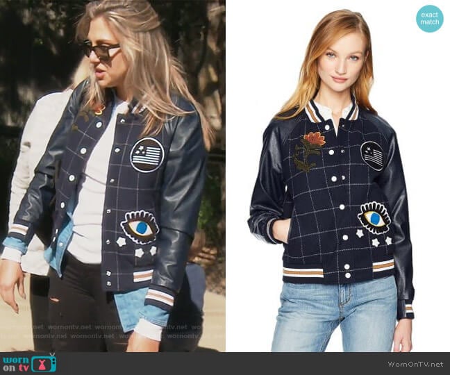 Bettie Varsity Jacket by William Rast worn by Gina Kirschenheiter on The Real Housewives of Orange County