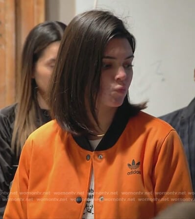 Kendall’s orange Adidas track jacket on Keeping Up with the Kardashians
