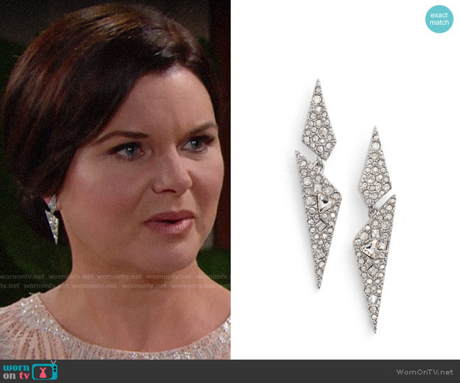 Alexis Bittar Crystal Encrusted Dangling Drop Earrings worn by Katie Logan (Heather Tom) on The Bold and the Beautiful