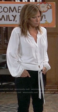 Alexis’s white tie-front shirt on General Hospital