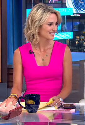 Amy’s pink sleeveless v-neck dress on Good Morning America