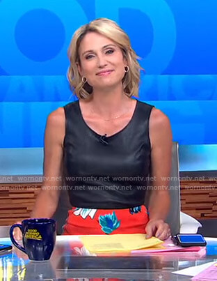 Amy’s red floral skirt on Good Morning America