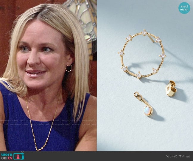 Anthropologie Nova Front Back Earrings worn by Sharon Newman (Sharon Case) on The Young and the Restless