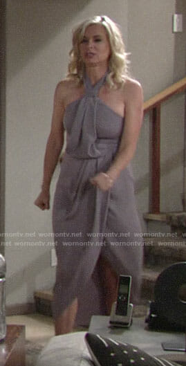 Ashley’s purple halter neck dress on The Young and the Restless