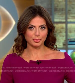 Bianna’s purple asymmetric top on CBS This Morning