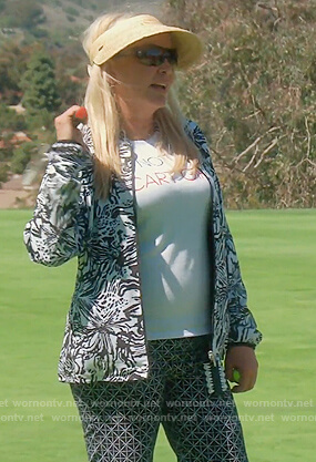 Shannon's white tee and black printed shorts on The Real Housewives of Orange County