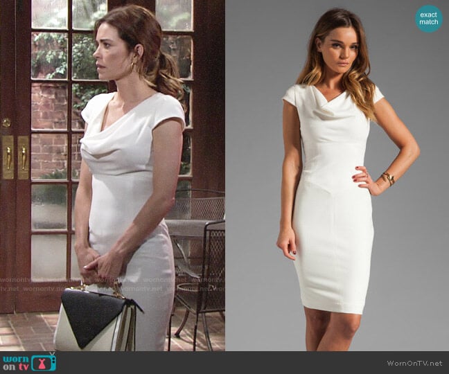 Black Halo Gretchen Dress worn by Victoria Newman (Amelia Heinle) on The Young and the Restless