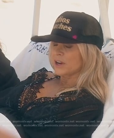 Tamra's black v-neck lace cover-up on The Real Housewives of Orange County