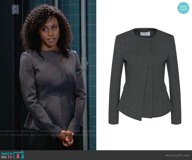 BOSS Jadela Jacket worn by Jordan Ashford (Briana Nicole Henry) on General Hospital